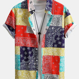 Ensemble — chemise à imprimé paisley color block & short de bain