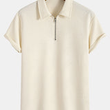 Ensemble — polo zippé jacquard rayé & short