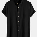 Améline — Chemise en lin et coton à col officier
