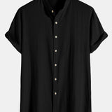 Améline — Chemise en lin et coton à col officier