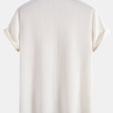 Ensemble — chemise gaufrée à col officier & short gaufré à cordon