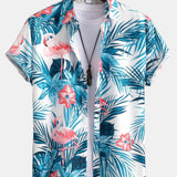 Ensemble — chemise à imprimé flamants roses tropical & short de bain court