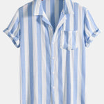 Ensemble Capucine — chemise rayée à col cubain & short de bain