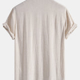 Ensemble — chemise en lin et viscose à col V & short texturé froissé à cordon