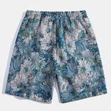 Ensemble — chemise cubaine jacquard à fleurs peintes & short