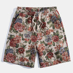 Ensemble — chemise cubaine jacquard floral & short