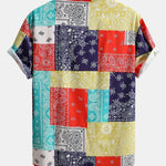 Ensemble — chemise à imprimé paisley color block & short de bain