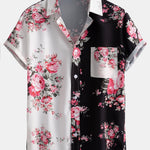 Ensemble — chemise à imprimé roses bicolore & short de bain