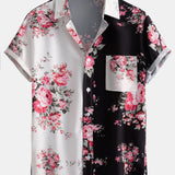 Ensemble — chemise à imprimé roses bicolore & short de bain