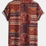 Ensemble Capucine — chemise en coton à imprimé patchwork floral géométrique & short en lin et coton