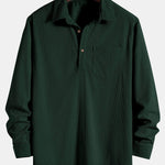 Chemise en velours côtelé à col polo et manches longues (3 pièces)