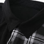 Ensemble — chemise patchwork à carreaux en velours côtelé & pantalon de jogging en velours côtelé