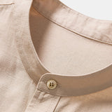 Améline — Chemise en lin et coton à col officier