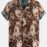 Ensemble — chemise cubaine jacquard à fleurs peintes & short