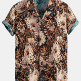 Ensemble — chemise cubaine jacquard à fleurs peintes & short