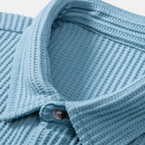 Ensemble — chemise gaufrée & pantalon gaufré en maille à cordon