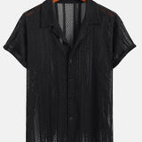 Ensemble — chemise texturée en maille & pantalon en lin à jambe droite