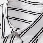 Améline — Chemise boutonnée en lin rayé