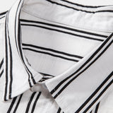 Améline — Chemise boutonnée en lin rayé