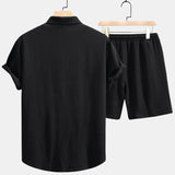 Ensemble — chemise texturée à damier & short à cordon