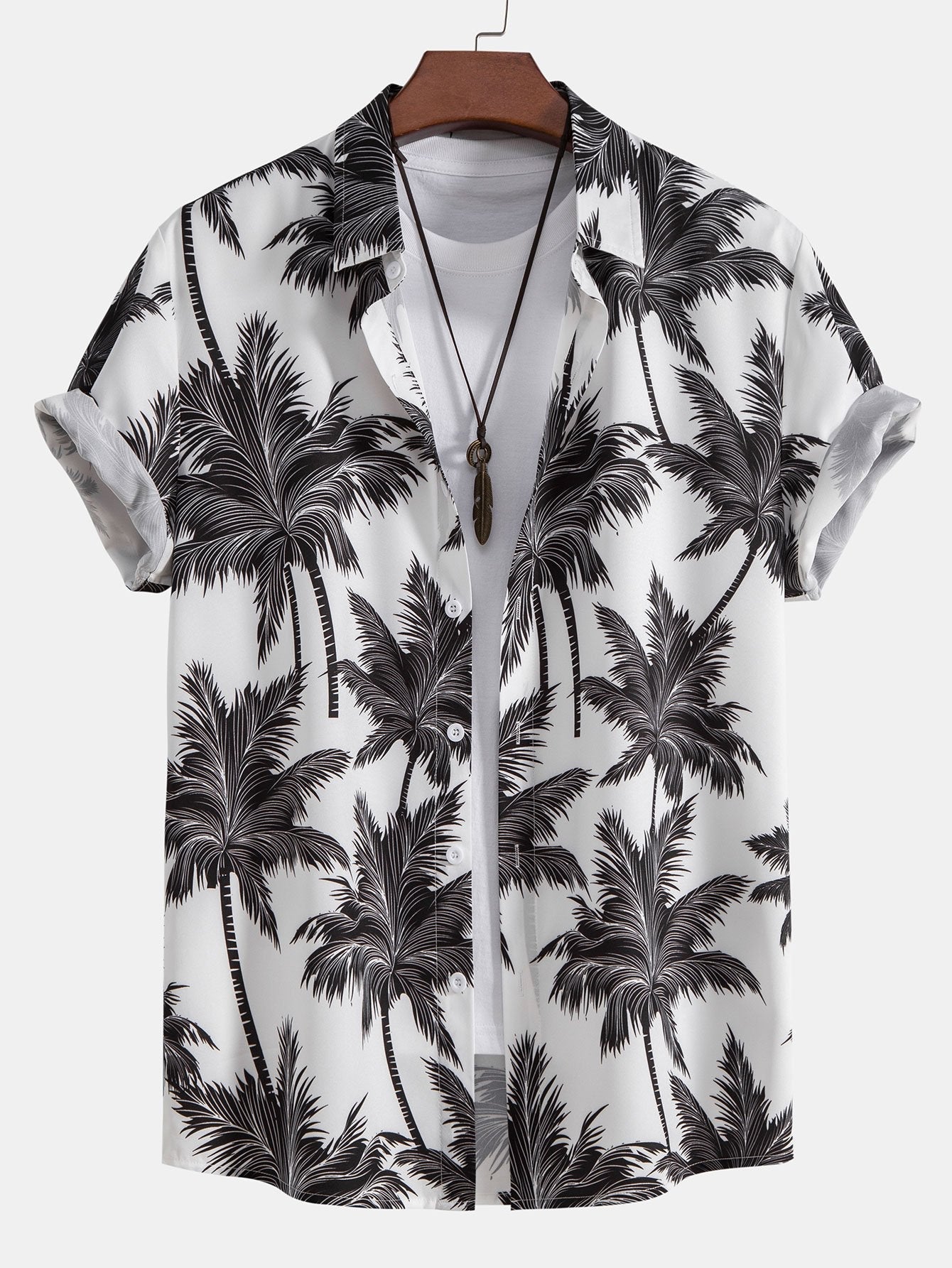 Ensemble — chemise à imprimé palmiers & short de bain à imprimé palmiers