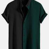 Ensemble — chemise côtelée bicolore à col officier coupe ajustée & pantalon côtelé