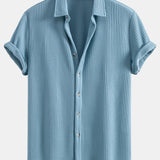 Ensemble — chemise gaufrée & pantalon gaufré en maille à cordon