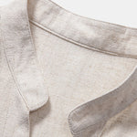 Chemise en lin et viscose à col V et manches courtes