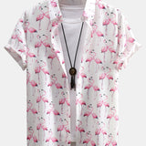 Ensemble Améline — chemise à imprimé flamants roses & short de bain