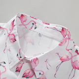 Ensemble Améline — chemise à imprimé flamants roses & short de bain