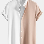 Ensemble — chemise côtelée bicolore à col officier coupe ajustée & pantalon côtelé