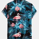 Ensemble — chemise à imprimé flamants roses tropical & short de bain court