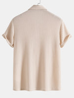 Short Sleeve Waffle Knit Polo