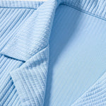 Ensemble — chemise côtelée à col cubain profond coupe ajustée & short côtelé à cordon