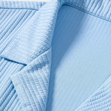 Ensemble — chemise côtelée à col cubain profond coupe ajustée & short côtelé à cordon