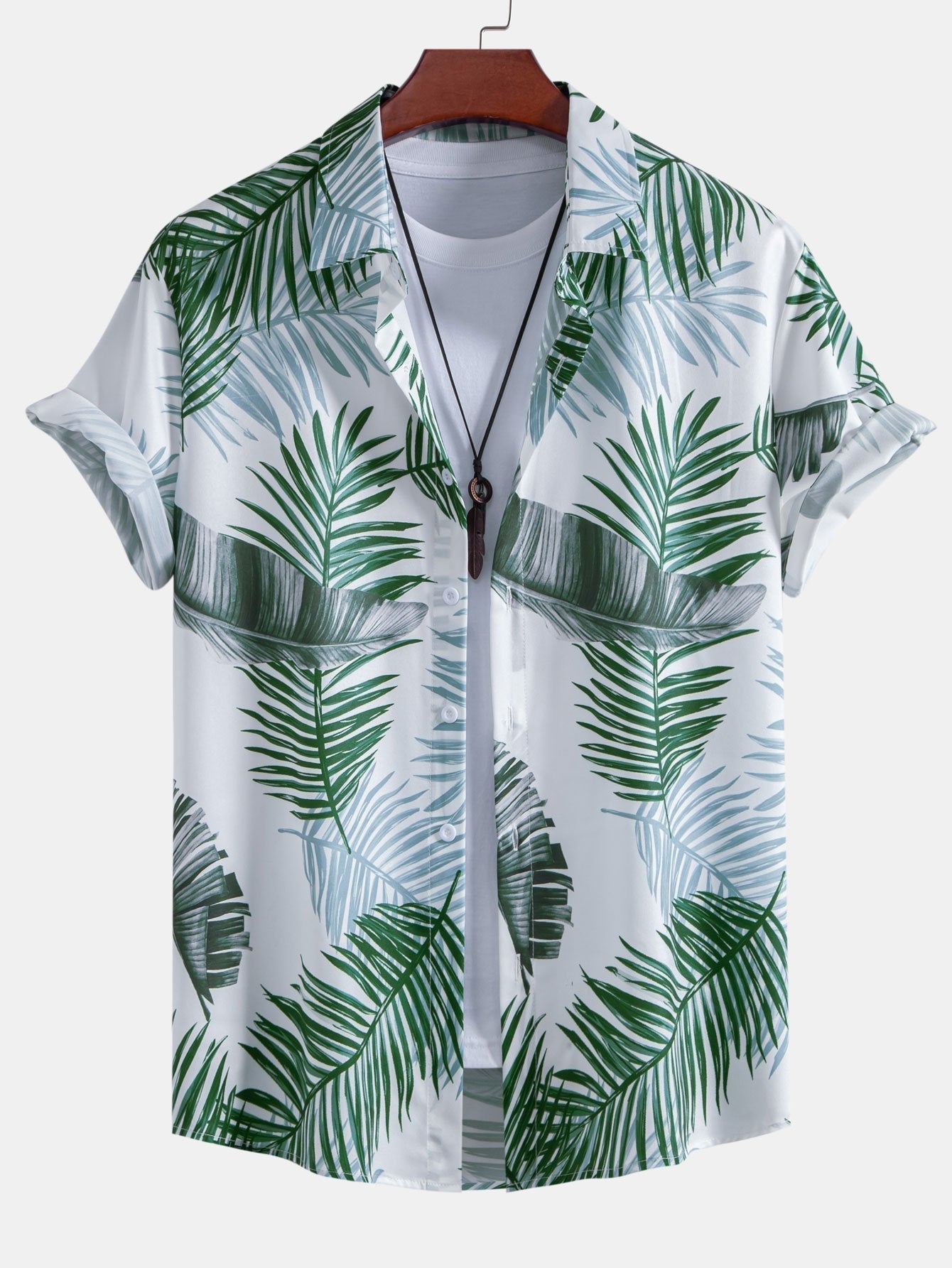 Ensemble Capucine — chemise à imprimé feuilles & short de bain