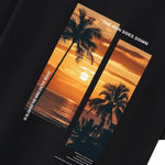 Ensemble — t-shirt oversize à imprimé paysage de palmiers et slogan & short de bain