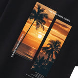Ensemble — t-shirt oversize à imprimé paysage de palmiers et slogan & short de bain