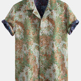 Ensemble — chemise cubaine jacquard à fleurs peintes & short
