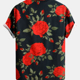Ensemble — chemise à imprimé roses rouges & short de bain