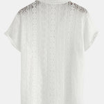 Ensemble — chemise cubaine texturée géométrique & short chino