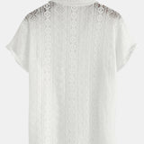 Ensemble — chemise cubaine texturée géométrique & short chino