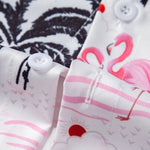 Ensemble — chemise à imprimé palmiers et flamants roses & short de bain