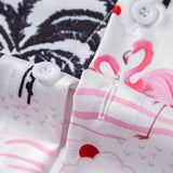 Ensemble — chemise à imprimé palmiers et flamants roses & short de bain