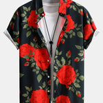 Ensemble — chemise à imprimé roses rouges & short de bain