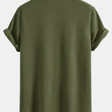 Ensemble Améline — chemise gaufrée & short à cordon en lin et coton