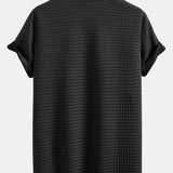 Ensemble — chemise gaufrée à manches courtes & short gaufré à cordon