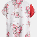 Ensemble — chemise à imprimé roses bicolore & short de bain