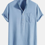 Ensemble — chemise en lin à col henley & short en lin et coton