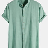 Améline — Chemise en lin et coton à col officier